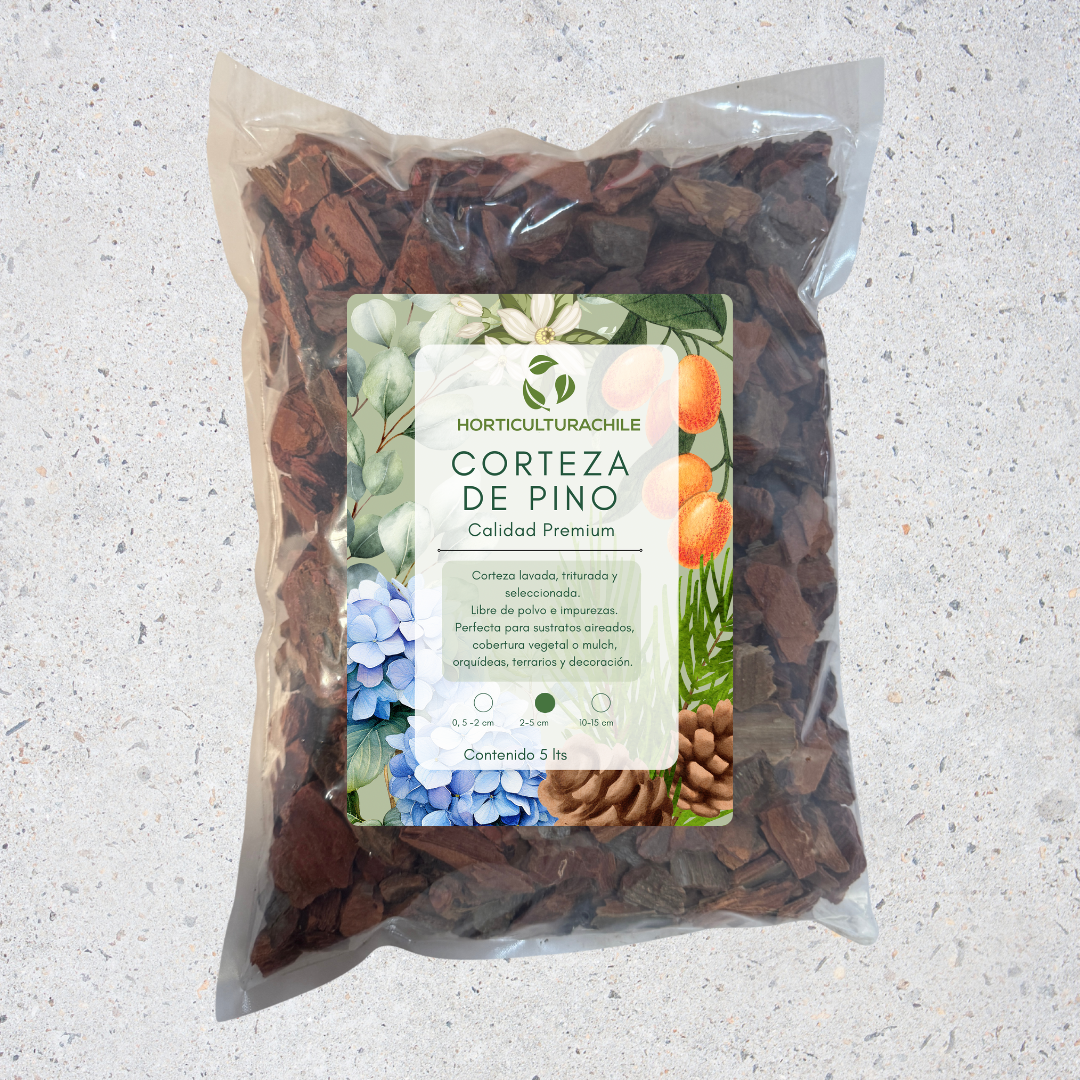 Corteza de pino premium 5 litros (Seleccionada y sin impurezas)