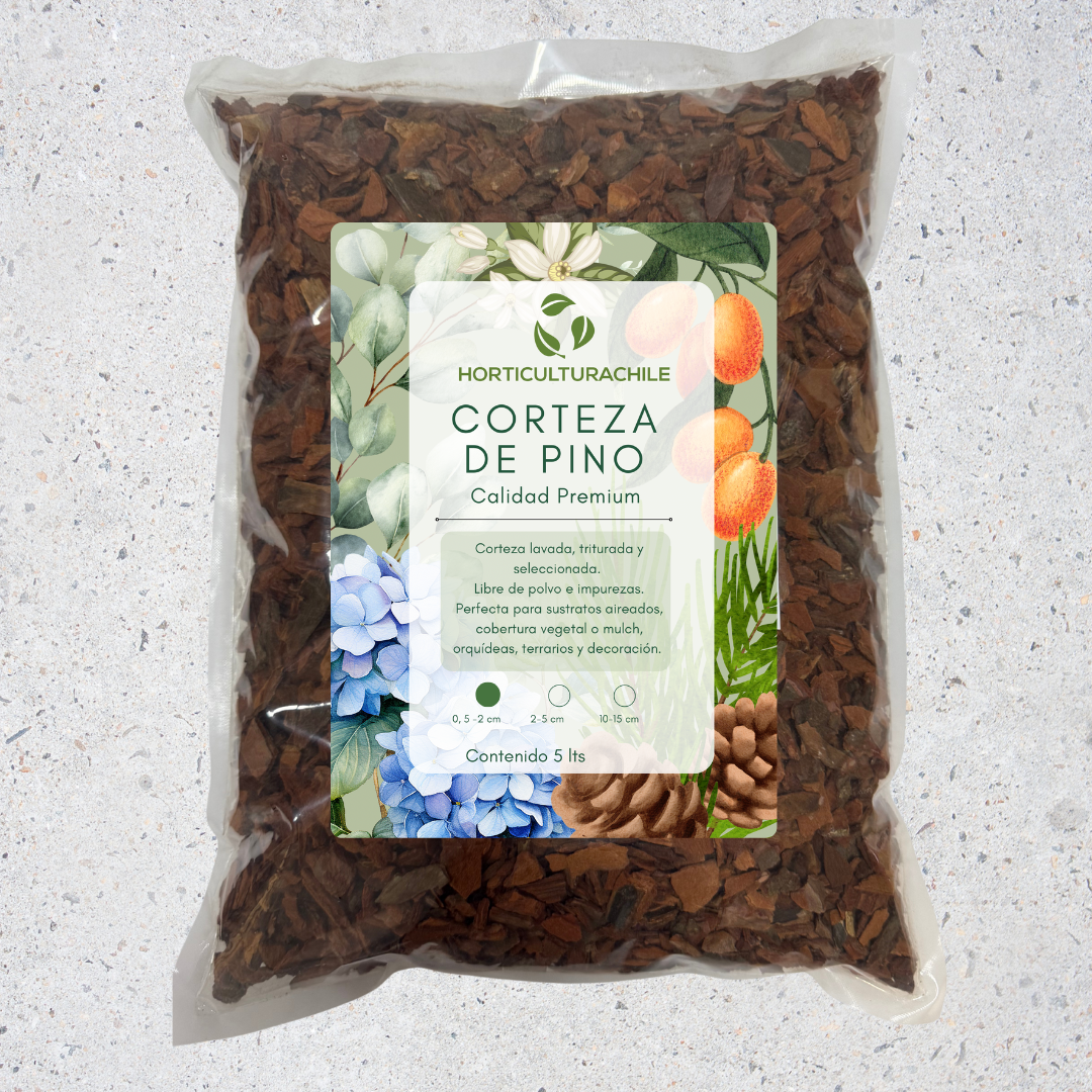 Corteza de pino premium 5 litros (Seleccionada y sin impurezas)