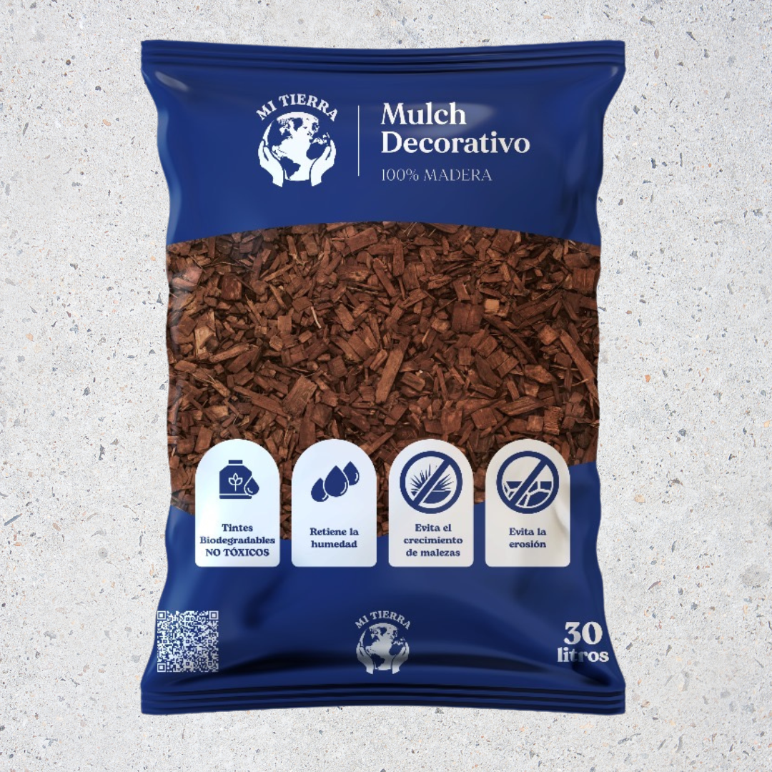Mulch de Pino Ecológico 30 Litros – Colores para Jardín