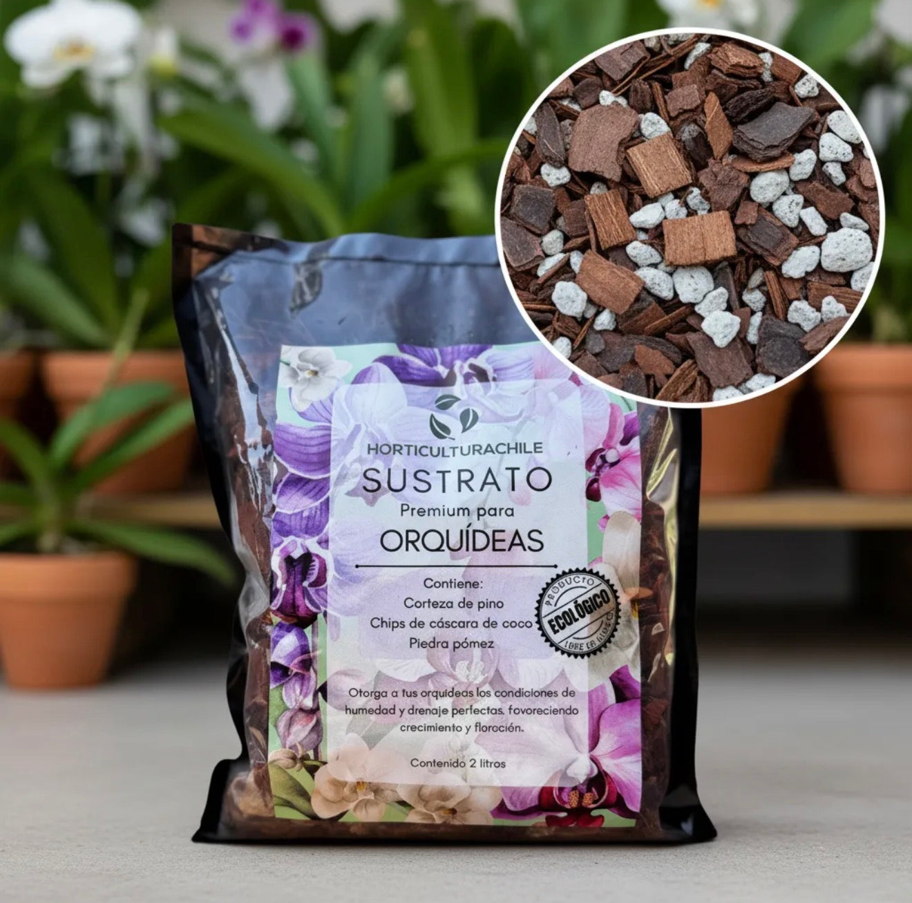 Sustrato Premium para Orquídeas 2L – Horticulturachile