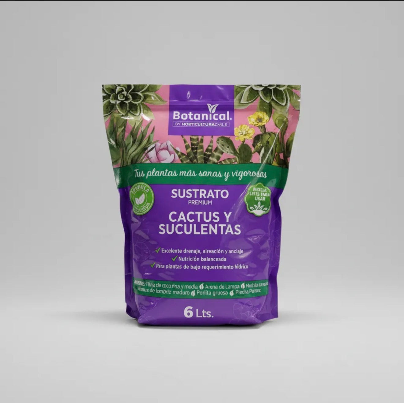 Sustrato Premium Cactus y Suculentas - máximo drenaje