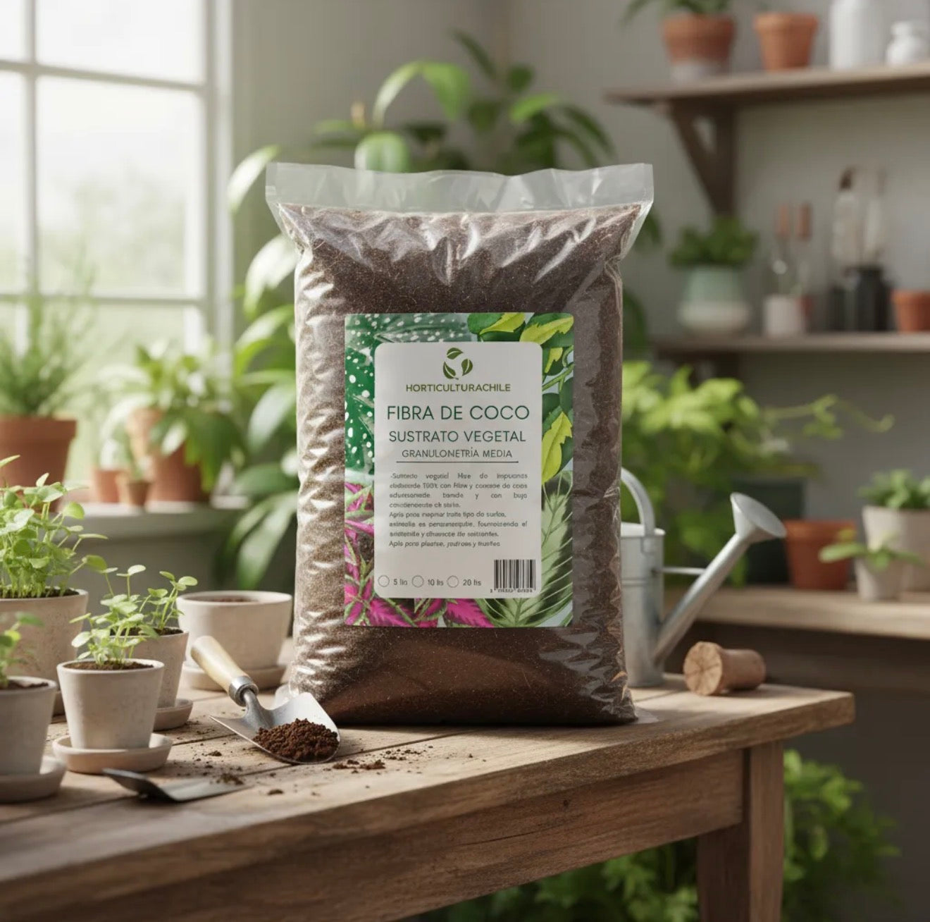 Fibra de Coco Fina Hidratada – Sustrato Natural 5 y 10 L