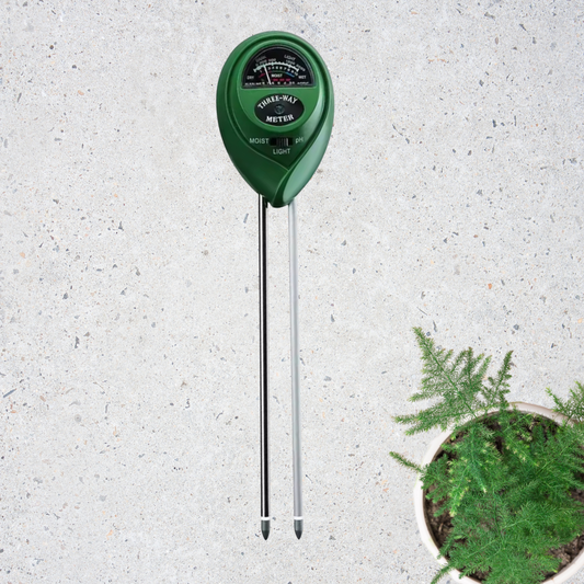 Medidor 3 en 1 de Humedad, pH y Luz Solar para Plantas – Herramienta para Jardinería y Huertos