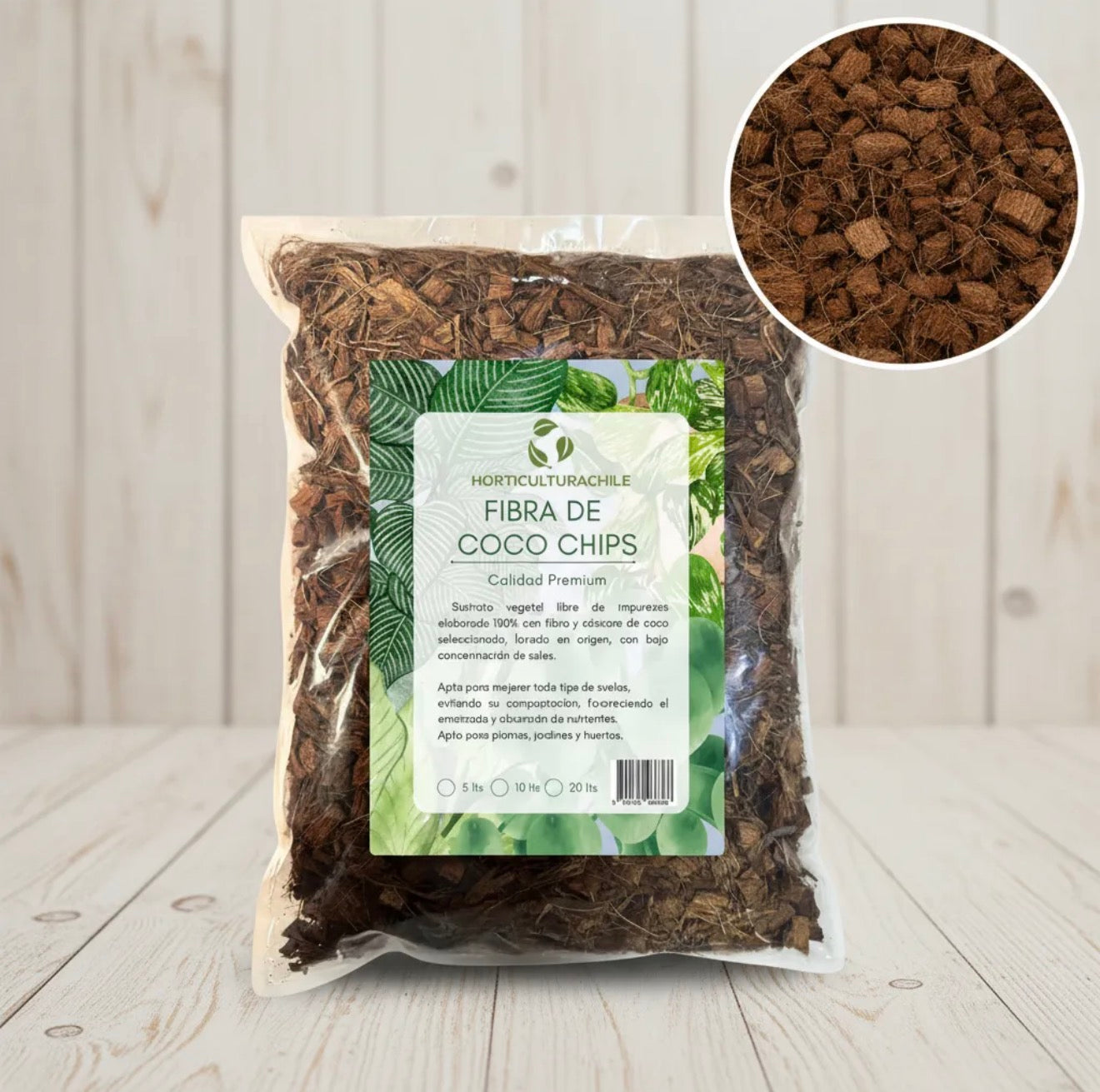 Fibra de Coco en Chips Hidratada – Sustrato Natural 5 y 10 L