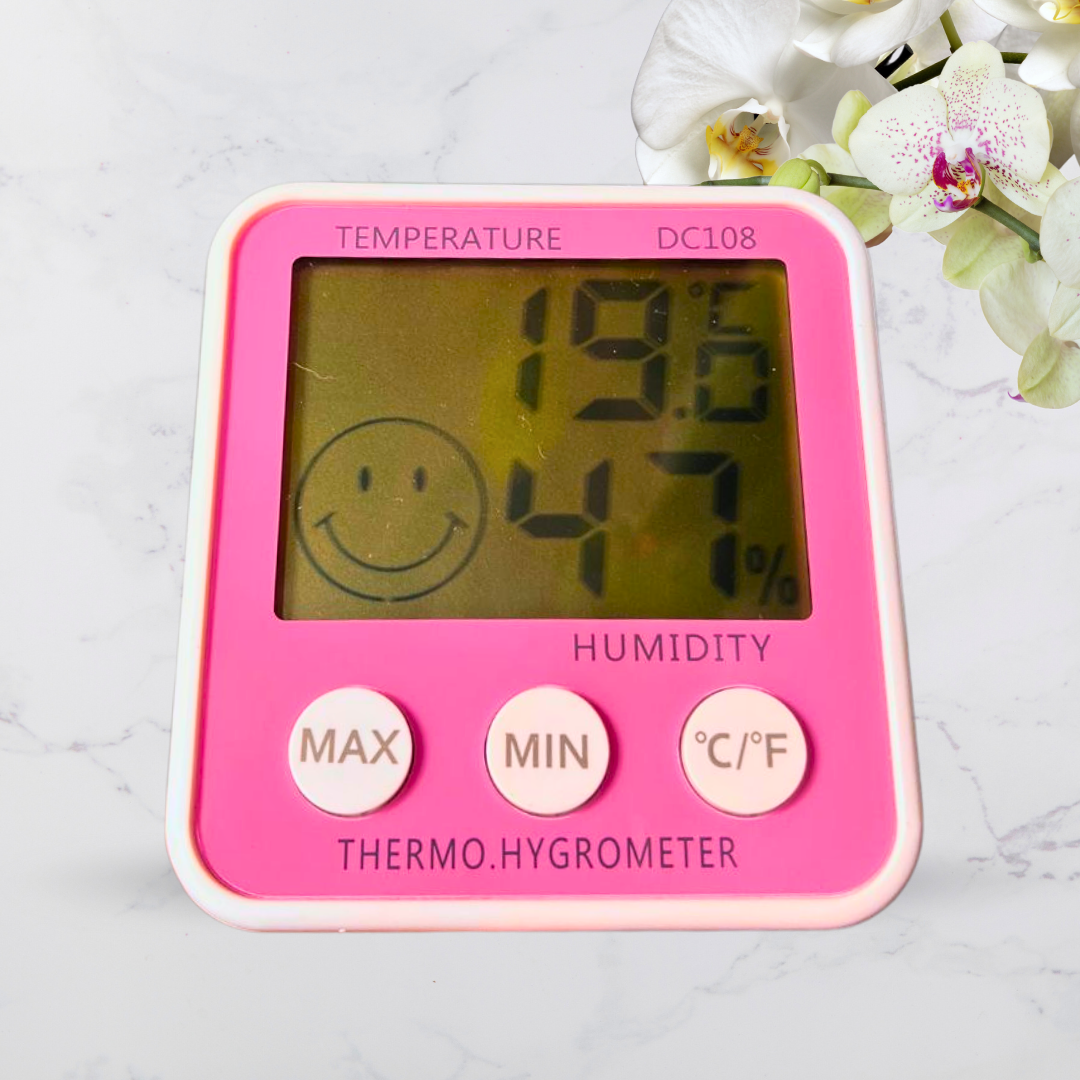 Medidor de temperatura y humedad digital Rosado - Termohigrómetro